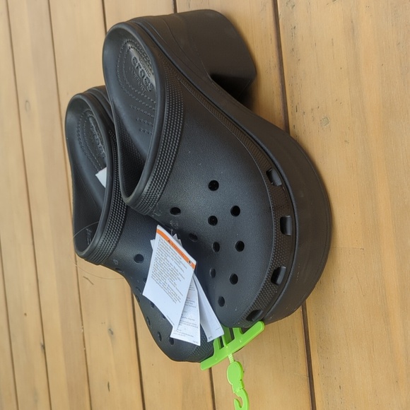 CROCS Unisex Mens 10 Women's 12 Black Siren Elevated Clogs - Size 12 NWT - Picture 2 of 7